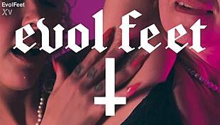 two goddesses lick hairy armpits and feet in nylon bliss