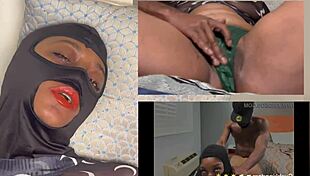 what makes this ebony babe squirt wildly with eyes rolling in orgasm?