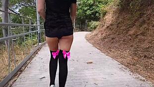 crazy public squirt masturbation outdoors! 💦🌳😱