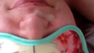 Facial blasts my homemade slut's eager face