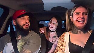 A Ride-Share Driver Gifts Fresh 18-Year-Old Passenger Breast Sucking Until Car Seat Cumshot