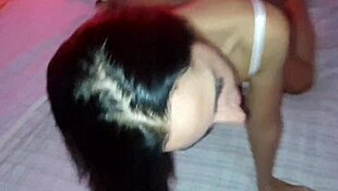 Shemale and husband double team slut wife riding cowgirl