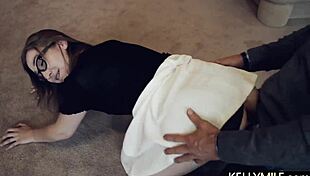 gracie may green chokes on cock in rough doggy domination closeup