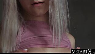 cute blonde teen drops face down ass up fingering her shaved clit to orgasm