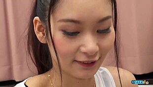 naughty asian babe teases in pantyhose before getting drilled doggystyle and cowgirl by hard cock