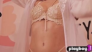 Beautiful Natural Milf Stephanie Manescu Strips Lingerie Passionately