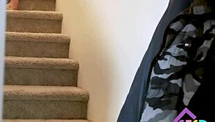 Stepmom London Rose Catches Spying Stepson in Kitchen