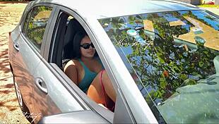 Caught Masturbating Cumming Car Beach Parking