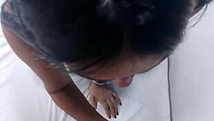 Stepsister slips into tight shorts and bends over seducing her stepbrother's throbbing cock