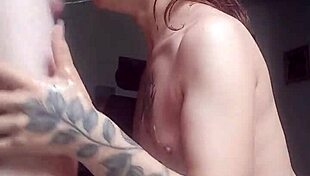 Watch this submissive Latina slut deepthroat monster cock whole and swallow every drop fast