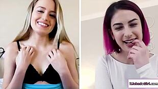 lesbian couple fingers hairy pierced pussies on live webcam