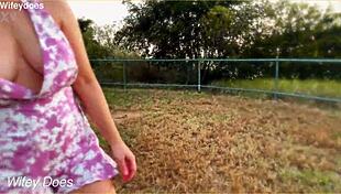 I strip naked flashing my big tits right outside the hotel for everyone