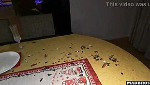 two blonde christmas moms anal dp'd on piano