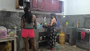 housewives getting so horny prepping lunch they grope each others big tits 😍🔥