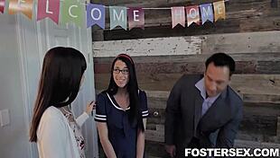 foster gets punished in garage after showing family photo