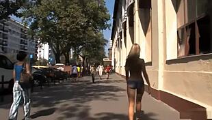 blue angel struts body painted and naked flashing crowds in public outdoor spots