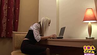 Stockings babe sucks then rides cock before facesitting domination