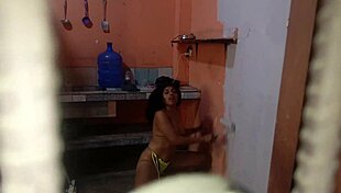 Kinky Stepmom Spots Stepdaughter Painting and Dives In