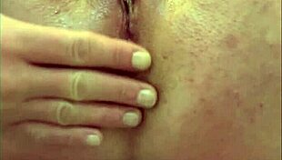 Czech Housewife Fingers Tight Anal Gaping Asshole with Juicy Grapes Close Up Masturbation