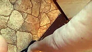 Three busty girlfriends finger hairy pussies in hostel kitchen close-up!