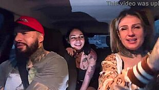 A Ride-Share Driver Gifts Fresh 18-Year-Old Passenger Breast Sucking Until Car Seat Cumshot