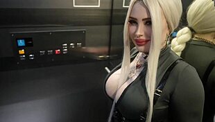 stranger's mouth stuffed hard in public elevator with housemate