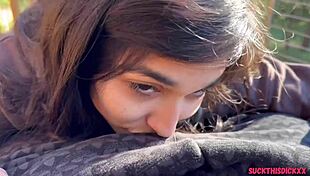 petite latina teen teases sucks and swallows boyfriends cum outdoors in woods