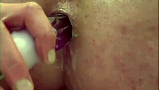 Czech Housewife Fingers Tight Anal Gaping Asshole with Juicy Grapes Close Up Masturbation