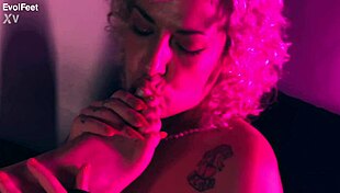 two goddesses lick hairy armpits and feet in nylon bliss