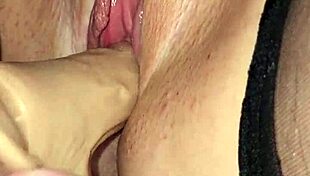 Wife discovers hidden thrills from oversized cock dildo play