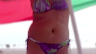 real cuckold watches wife flash hairy pussy on beach fingering to huge cumshot