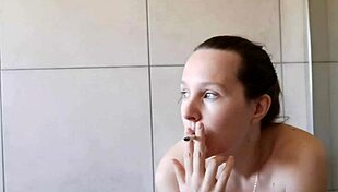 mysterious cutie lights up in the bathroom mirror