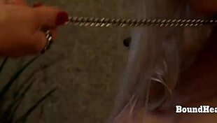 hey curvy blonde madame you're moaning wild as naked slave licks you to orgasm