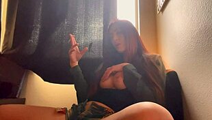 damn italian milf artemisia love smokes while fingering her juicy big tits pussy