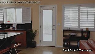 Juicy white teen pussy stretched by massive black cock