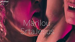 two goddesses lick hairy armpits and feet in nylon bliss