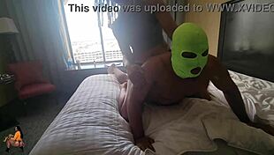 bodybuilder femdom pins hood in CFNM leg scissoring wrestling match