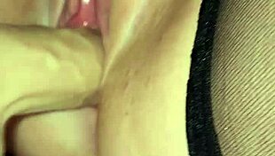 Wife discovers hidden thrills from oversized cock dildo play