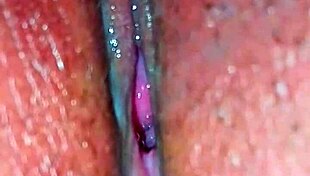 closeup of husband fingering wife's juicy hairy indian pussy