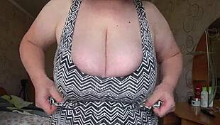 Big gorgeous tits sway hypnotically in close-up tease