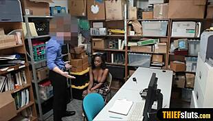 busty ebony teen thief gets her punishment fuck from perv officer