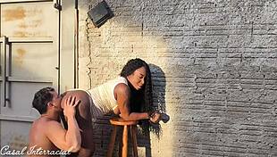 Horny latina crossdresses for garage fuck