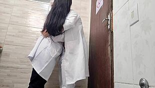 sexy nurse bangs doctor hospital bathroom