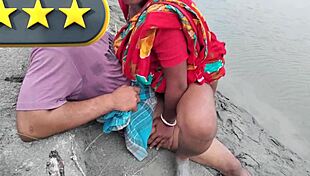 bangladeshi bowdi bends over for boyfriend's thrusts outdoors