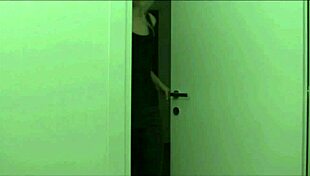 hot blonde parades tight leather pants at home begging for kinky fuck!