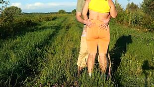 outdoor public fuck with crazy bbw nympho... she flashes those huge tits everywhere!