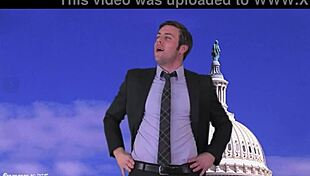 Sexy brunette weather girl strips nude outdoors public teasing undressing clothes ripped naked reveal