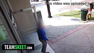 Cute alt girl roughed fucked POV for shop stealing