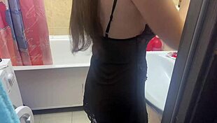 You won't believe spying on stepsis big tits shower dildo play 👀🚿