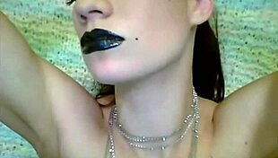 Simone's Shiny Black Lipstick Fetish Obsession